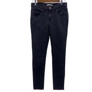 Levis 711 Skinny Jeans Womens 28 Black Mid Rise Stretch Denim 28x32 (28.5x30.25)